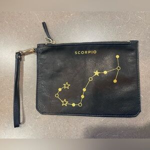 Etienne Aigner Leather Scorpio Wristlet with Black Strap